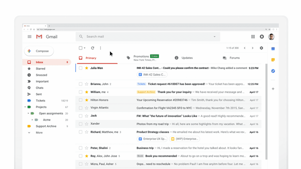 AMP powered Gmail comments